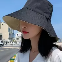 渔夫帽女春夏韩版潮日系双面遮脸防紫外线帽子大沿防晒帽遮阳帽男