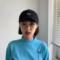 ins刺绣鸭舌帽日系款软顶棒球帽潮韩版休闲防晒遮阳帽女帽子