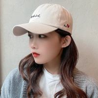 ins刺绣鸭舌帽日系款软顶棒球帽潮韩版休闲防晒遮阳帽女帽子