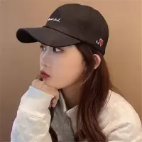 ins刺绣鸭舌帽日系款软顶棒球帽潮韩版休闲防晒遮阳帽女帽子