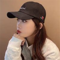 ins刺绣鸭舌帽日系款软顶棒球帽潮韩版休闲防晒遮阳帽女帽子
