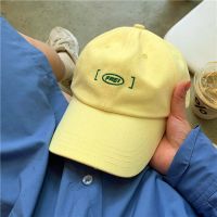 简约字母刺绣棒球帽女春夏韩版简糖果色ins帽子男女生情侣鸭舌帽
