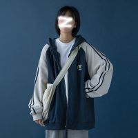 盐系外套女潮ins春夏秋百搭新款拉链卫衣女装2021学生宽松薄款