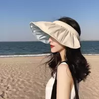 赵露思同款防晒帽女夏季防紫外线遮脸遮阳骑车空顶太阳帽子贝壳帽
