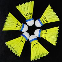 尼龙羽毛球耐打12支白色塑料防风羽毛球训练球6只装练习黄色胶球