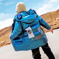 2021反季白鸭绒儿童连帽羽绒服保暖加厚男童女童眼睛款外套