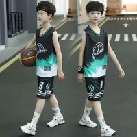 男童夏季速干衣套装2021新款夏装篮球服儿童运动中大童背心两件套