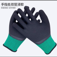 手套劳保发泡王手套耐磨防滑塑胶橡胶带胶手套工地男工作劳动防护