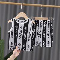 夏季男童背心无袖短裤套装儿童服女童冰丝运动服宝宝两件套1-5岁4