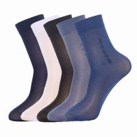 夏季袜子男女薄带后跟珍珠绒中筒丝袜中老年宽松不勒脚织花吸汗