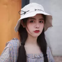 帽子女新款百搭日系文艺渔夫帽女遮阳韩版圆脸春秋季防晒盆帽ins