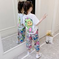 女童夏装新款套装2021年儿童洋气时髦薄款女孩夏季短袖两件套