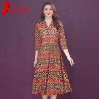 女装2021新款潮大码女装妈妈减龄显瘦裙子遮肚子碎花连衣裙3天内发货
