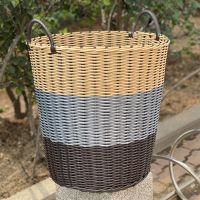 脏衣篮洗衣篮玩具收纳筐 家用衣篓子衣物整理框仿藤桶塑料篓大号