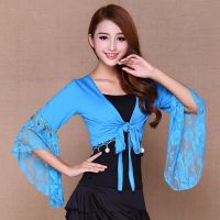 广场舞服装新款跳舞衣服喇叭袖练习服广场舞蹈服演出服披肩上衣女