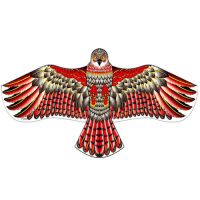 吓鸟老鹰风筝1.2米格子布前撑杆新款儿童潍坊带线轮