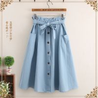 2021四季款口袋学生半身裙夏季宽松高腰中长裙森女系新款少女裙子