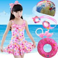 女童连体泳衣 公主裙式可爱小孩中大童宝宝泳裤装儿童游泳衣