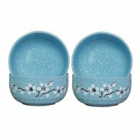 陶瓷碗送筷 家用小饭碗简约米饭汤碗色4.2英寸套装小号可微波炉