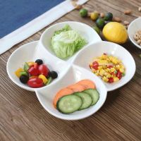 白陶瓷盘四格拼盘家用饭盘餐盘餐饮分格盘