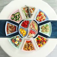 个性创意家用圆菜盘子鱼盘水饺碟子火锅年夜饭拼盘餐具套装