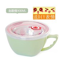 学生泡面碗带盖碗筷套装饭盒女不锈钢饭碗汤碗大号面碗筷餐具套餐