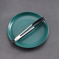 不锈钢食品夹家用耐高温煎牛排夹子厨房硅胶食物夹防烫烤肉烧烤夹