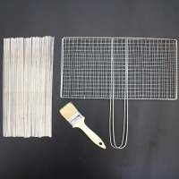 不锈钢烧烤签子网夹烧烤针羊肉串烤肉工具用品夹子户外钢针铁钎子