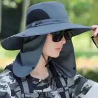 帽子男防晒帽钓鱼帽渔夫帽防晒防水遮脸夏季太阳帽登山帽