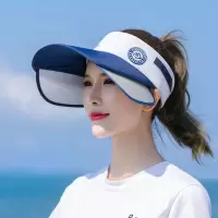遮阳帽女夏季防晒防紫外线大沿空顶帽子户外骑车遮脸太阳帽棒球帽