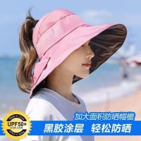遮阳帽女夏季日系空顶大檐沿渔夫太阳帽韩版潮百搭紫外线防晒帽子