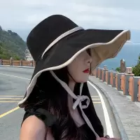 帽子女渔夫帽夏季防晒春夏遮阳帽太阳帽洋气遮脸遮阳圆脸大脸显瘦