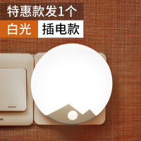 智能人体感应小夜灯免布线led衣柜家用充电楼梯声控灯起夜不插电 特惠发1个[白光]插电感应款