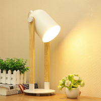 北欧创意笔筒小台灯护眼书桌学生学习宿舍无频闪ins 少女床头插电 白色(普通灯泡) 拍下就送笔筒 按钮开关