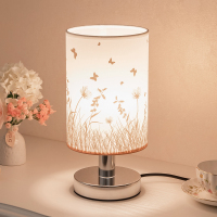 台灯卧室床头灯现代简约温馨浪漫创意遥控可调光喂奶灯节能小夜灯 金属底座—金色蝶舞 按钮开关