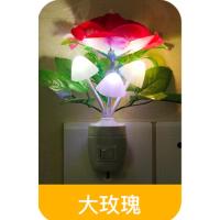 2送1开关小夜灯插电卧室创意浪漫女生宿舍迷你夜光台灯 开关[大玫瑰]买2送1