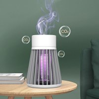 灭蚊灯驱蚊神器室内家用除蚊婴儿孕妇房间卧室户外静音宿舍蚊子克星苍蝇捕捉器插电子防去杀 灰雅白--直插版【诱蚊+仿温+电击