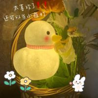 「一个抽屉」可爱呆萌鸭子小夜灯创意房间摆件卧室装饰儿童节礼物 A粉色鸭鸭（蝴蝶结+自带3粒电池 ）