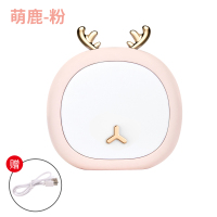 可爱少女心小夜灯不插电充电式创意婴儿喂奶护眼卧室睡眠灯节能灯 小鹿-粉