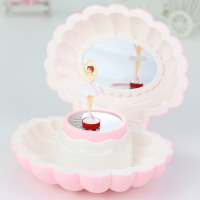 音乐盒八音盒女旋转木马跳舞芭蕾女孩公主玩具水晶球儿童生日礼物 粉红色