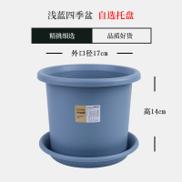 四季花盆deepot加仑花盆月季绿萝多肉个性创意塑料树脂加厚大号盆 【5号】浅蓝色 四季盆【2个盆】无托