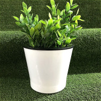 自吸水懒人花盆客厅棉绳绿萝盆栽双层储水自动上水塑料水培清仓 纯白无印花+内胆+棉绳 18-19CM