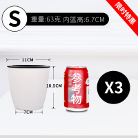懒人自动吸水花盆清仓塑料树脂简约仿陶瓷绿萝箩多肉室内水培花盆 [特惠]S码 3个装(内径8cm) 大