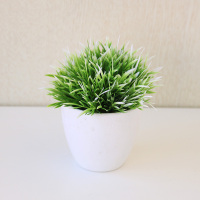 仿真花绿植摆件室内客厅家居发财树塑料盆景装饰花卉盆栽假花摆设 迷你款凤尾草 白绿