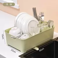 日式碗架沥水架塑料碗碟架厨房家用置物架碗筷收纳盒盘放碗盆碟子 浅绿