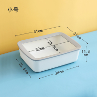 塑料加厚大号半封闭式防外溅猫咪厕所小号幼猫屎盆猫咪用品 小号灰白色 拍下送猫砂铲