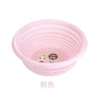 厨房洗菜盆沥水篮塑料圆形加厚菜篮子水果篮客厅家用多功能买2送1 721粉色【24*9cm】【1个】 买二送一，请拍二
