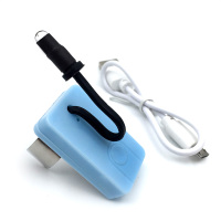 专业采耳充电手握灯可视掏耳朵工具发光耳勺USB挖耳手指灯 充电拇指灯-蓝色(不含充电头)
