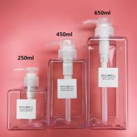 MUJI/无印良品按压式乳液分装瓶家用洗手液洗发水分装250/450/650 透明250ml一只