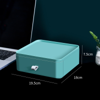 抽屉式收纳盒桌面文具储物小盒子办公室书桌上置物架宿舍整理神器 草木绿一层装